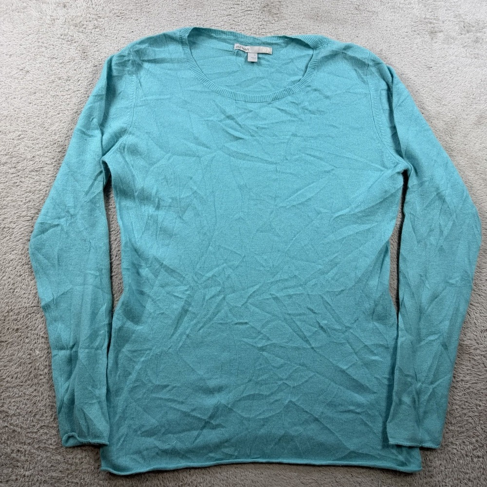 Gap Sweater Womens XL (Fits Large) Teal Blue 100% Cashmere Pullover Soft